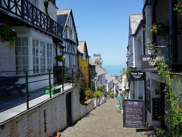 Walking the cobbled streets in Clovelly, North Devon